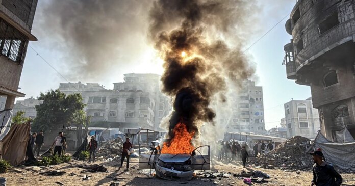 Israel launches strikes in Gaza ceasefire's latest test as hospitals say more than 20 killed