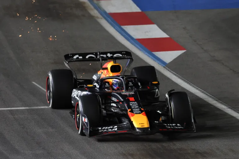 Max Verstappen in action.