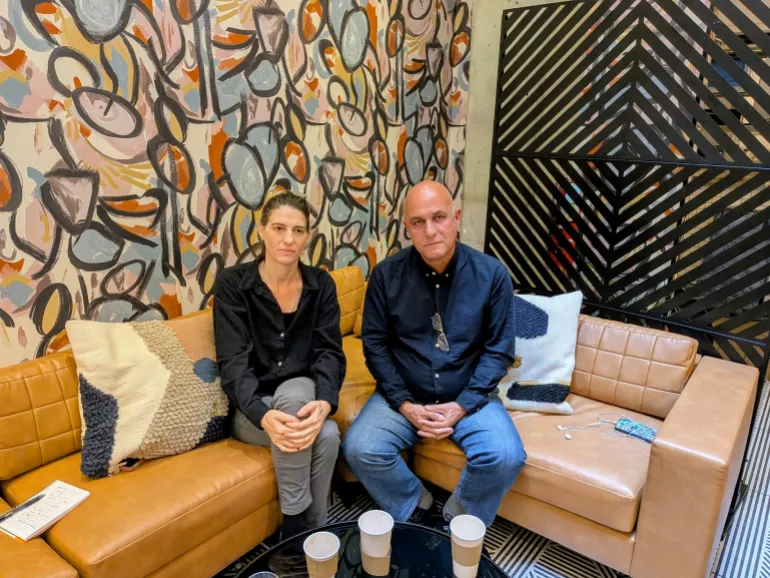 B'Tselem executive director Yuli Novak and field research director Kareem Jubran