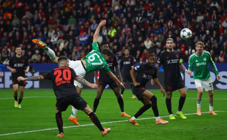 Newcastle United's Lewis Miley scores their second goal