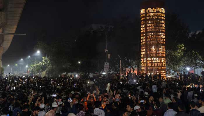 People gather following the death of Sharif Osman Hadi, a student leader who had been receiving treatment in Singapore after being shot in the head, in Dhaka, Bangladesh, December 18, 2025.— Reuters