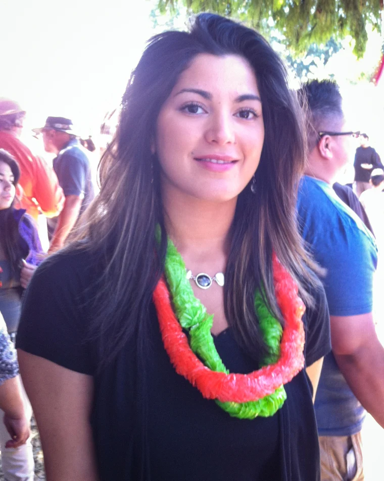 Krystal Mitchell stands outside