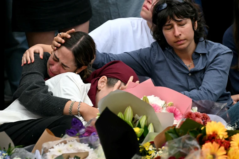Mourners in Bondi Beach, Australia