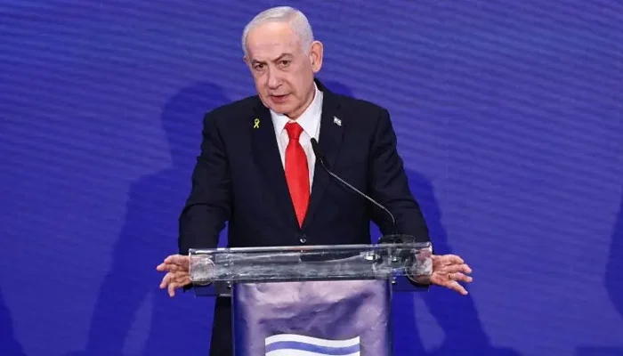 Israeli Prime Minister Benjamin Netanyahu speaks during a joint press conference with Cypriot President Nikos Christodoulides and Greek Prime Minister Kyriakos Mitsotakis, in Jerusalem on December 22, 2025. —Reuters
