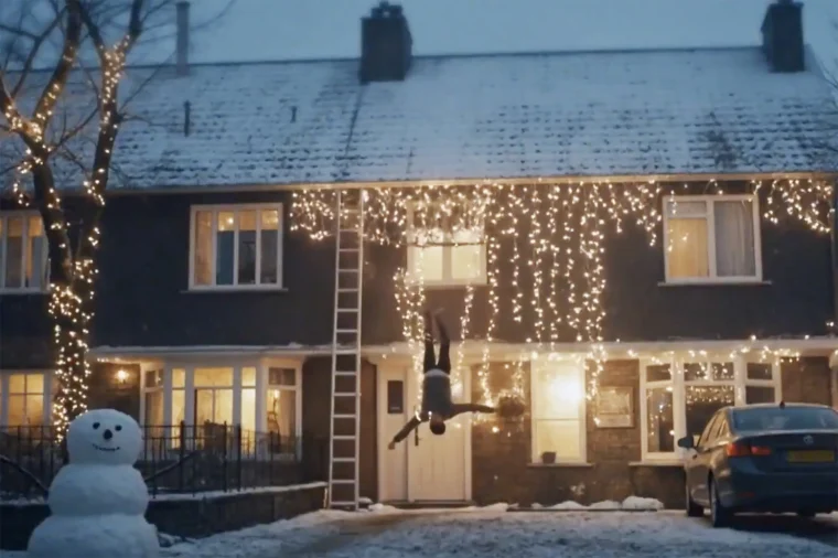 A decorating mishap was one of many incidents of bad luck displayed in the advertisement. 