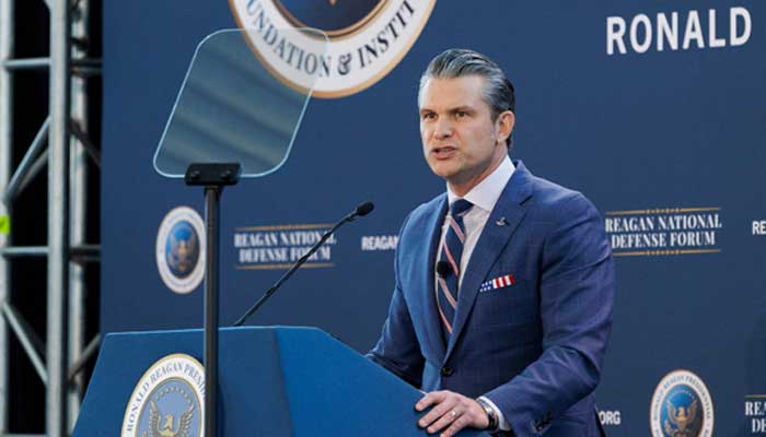 US Secretary of War Pete Hegseth gives a speech at the Reagan National Defence Forum at the Ronald Reagan Presidential Library in Simi Valley, California, US on December 6, 2025. — AFP
