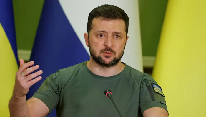 Ukraines President Volodymyr Zelenskiy seen in a news briefing in Kyiv, Ukraine on July 11, 2022. —Reuters