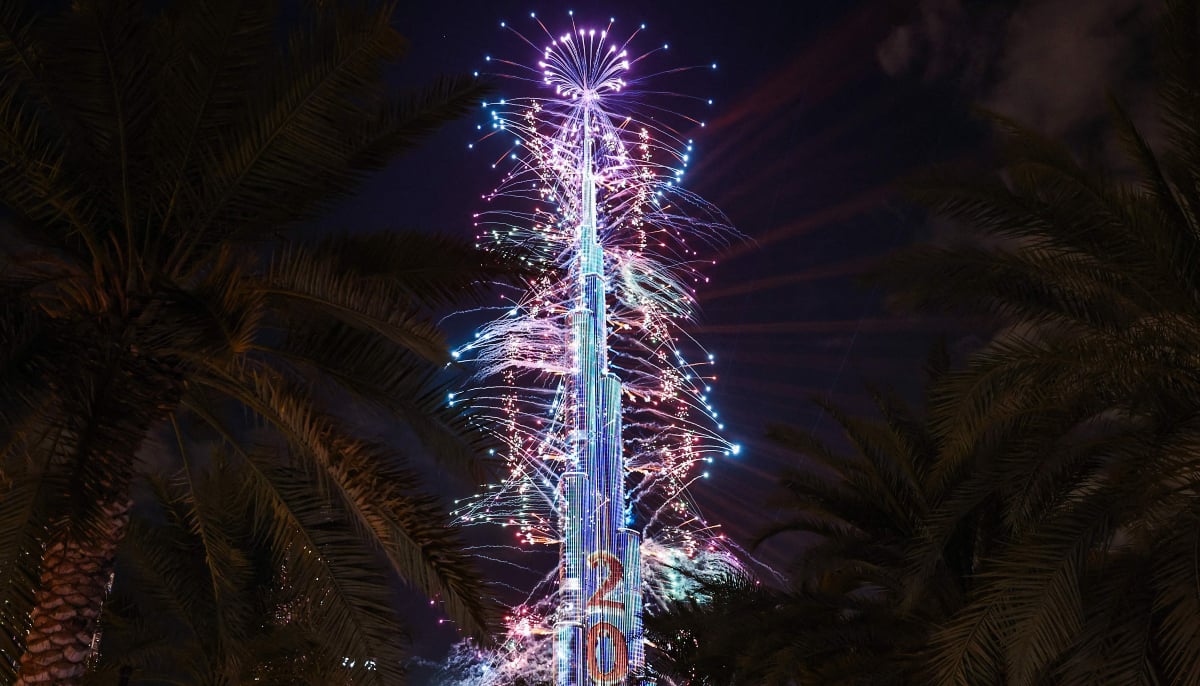 Fireworks light up the sky around the Burj Khalifa during New Year celebrations in Dubai early on January 1, 2026. — AFP