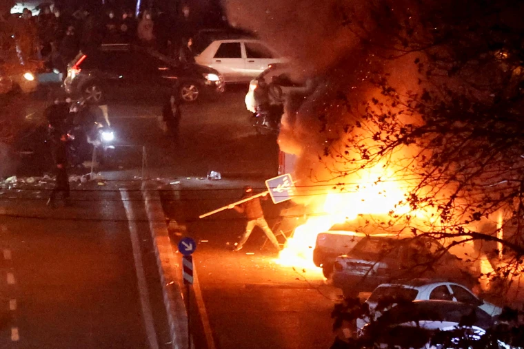 Protest over the collapse of the currency's value, in Tehran