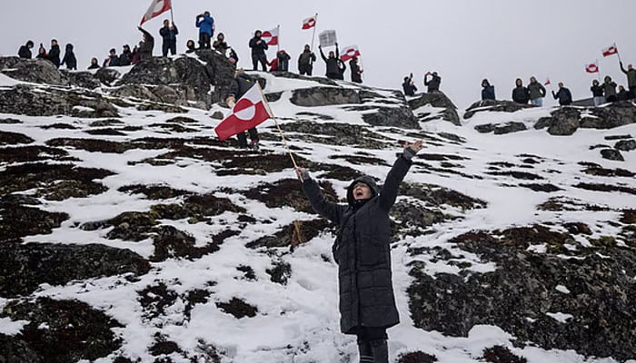 People attend a protest against US President Donald Trumps demand that the Arctic island be ceded to the US, calling for it to be allowed to determine its own future, in Nuuk, Greenland on January 17, 2026. — Reuters
