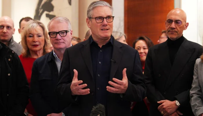 Britains Prime Minister Keir Starmer addresses a business delegation during his visit to China, in Beijing, China, January 28, 2026. — Reuters
