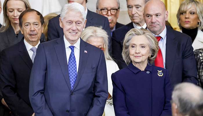 Former US President Bill Clinton and former US Secretary of State Hillary Clinton arrive for Donald Trumps inauguration as the next President of the United States in the Rotunda of the United States Capitol in Washington, US, January 20, 2025. — Reuters