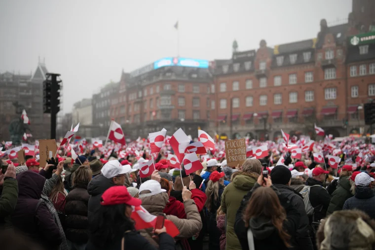 Protesters gather in Copenhagen, Denmark, on Jan. 17 to demonstrate against the Trump administration’s push to acquire Greenland.
