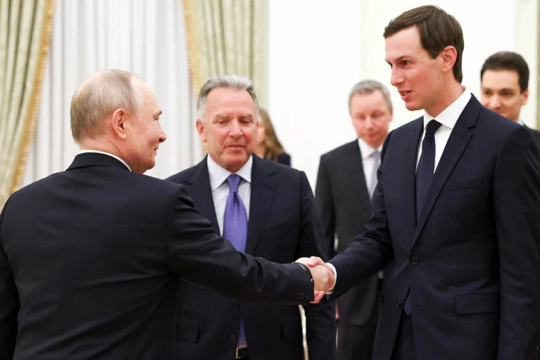 Russian President Vladimir Putin welcomes special envoy Steve Witkoff and President Trump's son-in-law Jared Kushner 