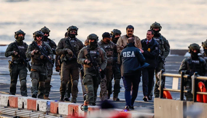 Captured Venezuelan President Nicolas Maduro lands at the Downtown Manhattan Heliport, as he heads towards the Daniel Patrick Manhattan United States Courthouse January 5, 2026. — REUTERS