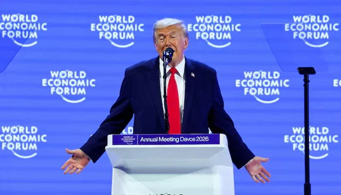 US President Donald Trump speaks during the 56th annual World Economic Forum (WEF) meeting in Davos, Switzerland, January 21, 2026. — Reuters