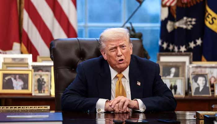 US President Donald Trump speaks during an exclusive interview in the Oval Office in the White House in Washington, DC, US, January 14, 2026. — Reuters