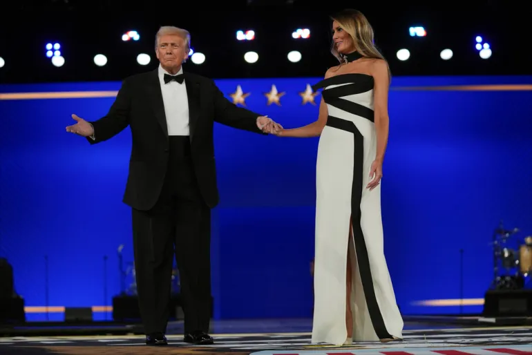 Trump with Melania onstage