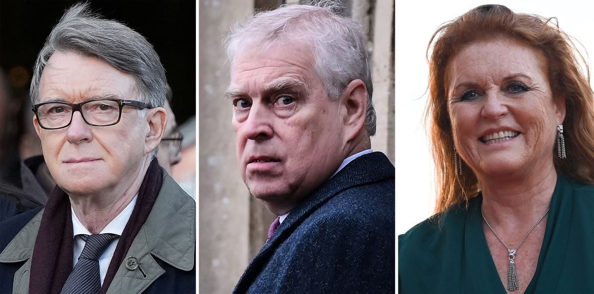 This combination of file photos shows Britain's former main opposition Labour Party peer Peter Mandelson (L), Britain's former prince Andrew (C) and Sarah Ferguson (R) arriving at the 79th Venice International Film Festival at Lido di Venezia in Venice on September 7, 2022. PHOTO:AFP
