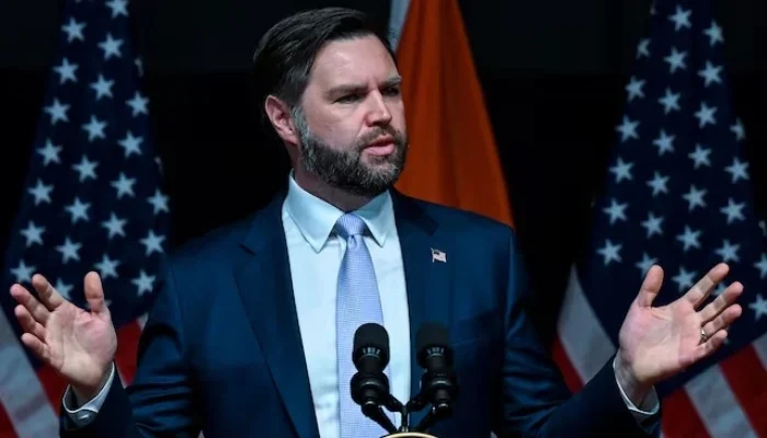 US Vice President JD Vance delivers remarks at the Rajasthan International Centre in Jaipur, India, on April 22, 2025. —Reuters