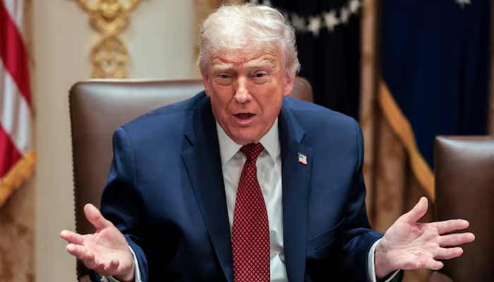 US President Donald Trump gestures as he attends a roundtable discussion on the day he announced an aid package for farmers, at the White House in Washington, DC. — Reuters