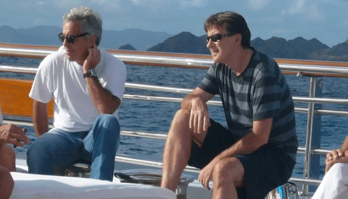 Jeffrey Epstein (left) and Peter Mandelson are seen on a yacht in a photo from the latest release of Epstein files. — US Department of Justice
