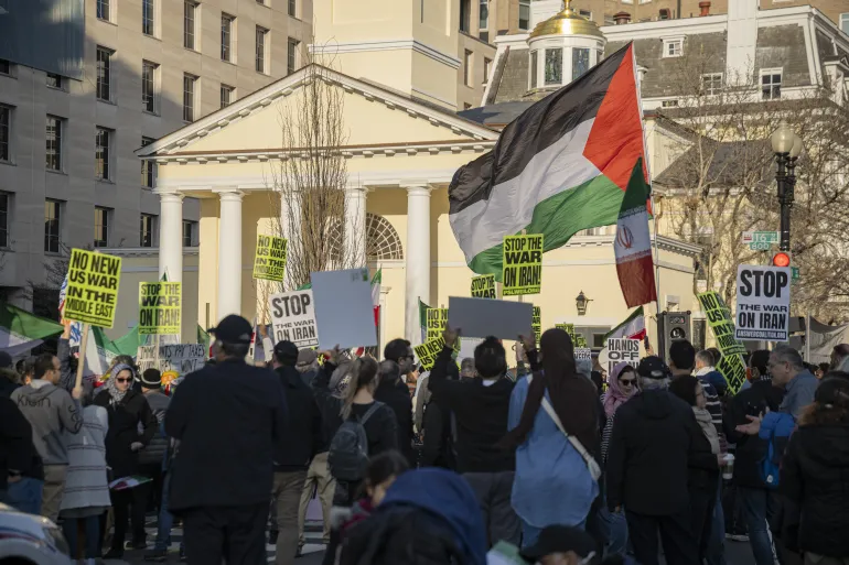 Protesters rally outside White House against US, Israeli attacks on Iran