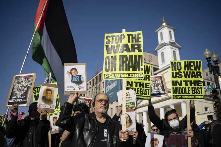 Protesters rally outside White House against US, Israeli attacks on Iran
