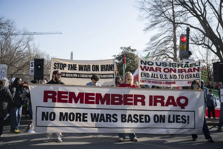 Protesters rally outside White House against US, Israeli attacks on Iran