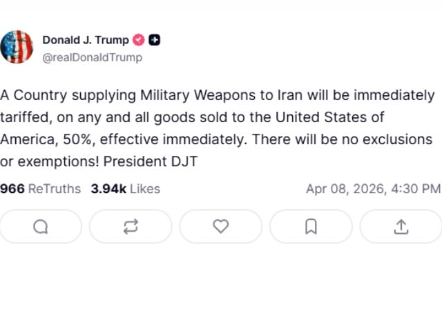 Trump post on Truth Social