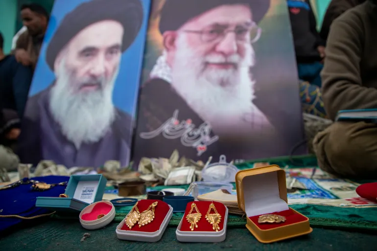 Jewelry donated by women for an Iran aid drive in Indian-administered Kashmir [Junaid Bhat/ Al Jazeera]