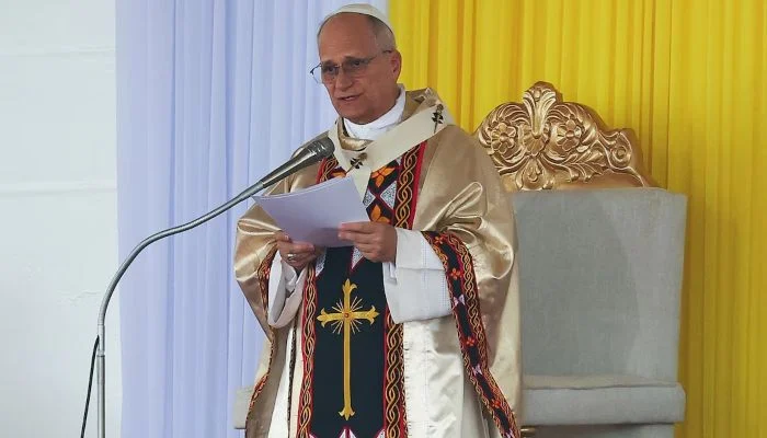 Pope Leo XIV holds a holy Mass for peace and justice at Bamenda airport in Bamenda, Cameroon, April 16, 2026. — Reuters