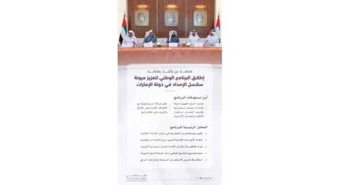 Mohammed bin Rashid approves launch of National Programme to Strengthen Supply Chain Resilience in UAE