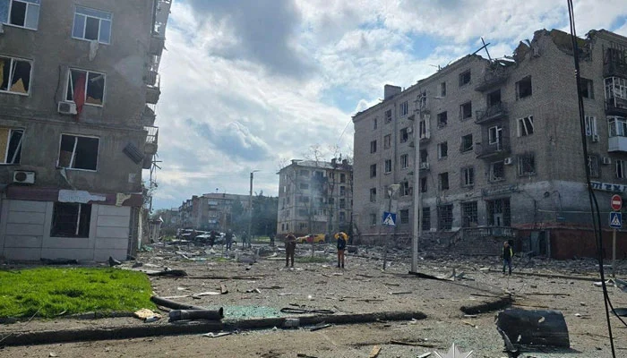 The site of a Russian air strike, amid Russias attack on Ukraine, in Kramatorsk, Ukraine April 11, 2026. — Reuters