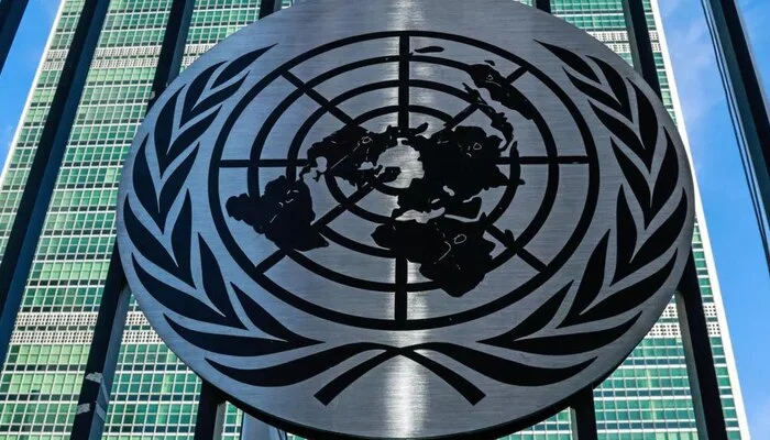 Logo of the United Nations seen on a building of the global organisation. — AFP