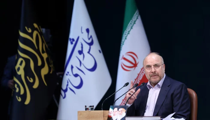 ranian Parliament Speaker Mohammad Bagher Ghalibaf speaks during a press conference in Tehran, Iran November 27, 2024. — Reuters