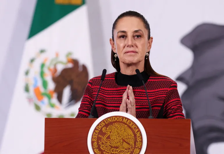  Mexico's President Claudia Sheinbaum addresses the media