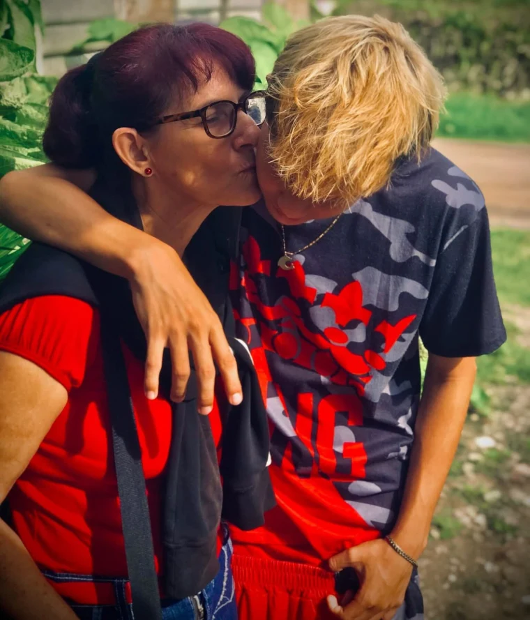 Minervina Burgos with her son, Jonathan.