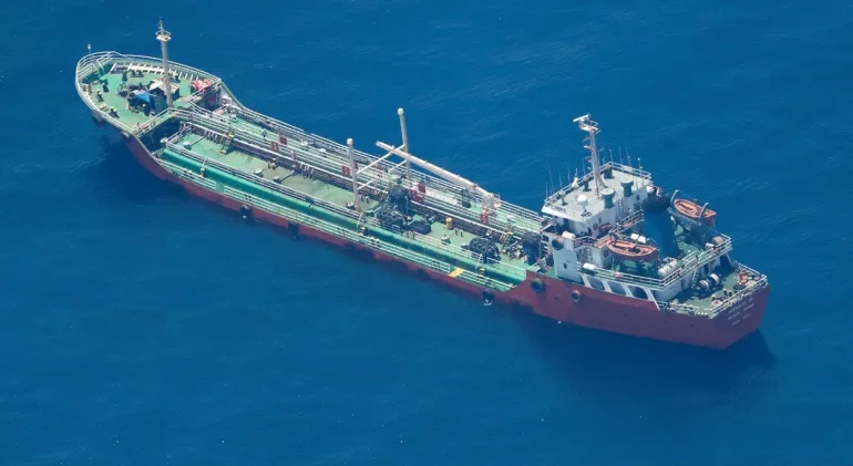 Captured vessel MT Honour as seen from the EUNAVFOR Operation ATALANTA's Japanese Maritime Patrol aircraft from the Combined Maritime Forces. The plane flew over the area confirming the location of the HONOUR 25 inside Somalia’s territorial waters. [Courtesy EUNAVFOR]