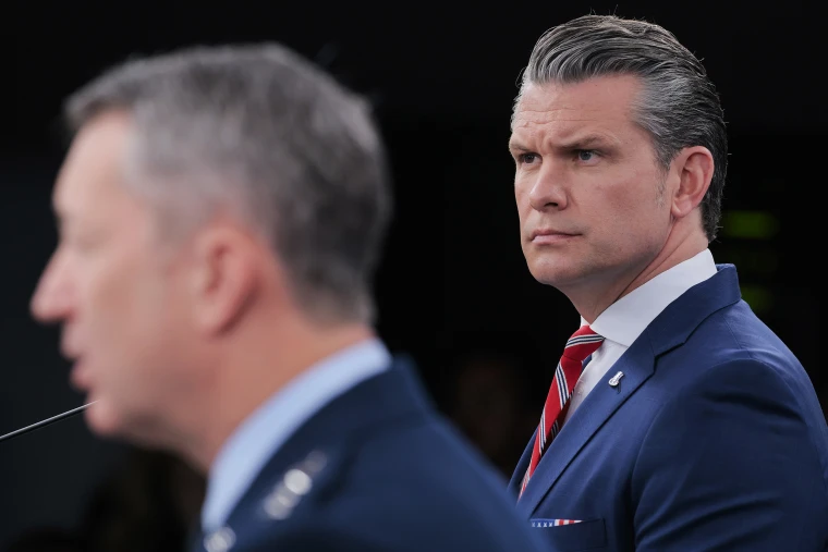 Defense Secretary Hegseth And Joint Chiefs Chairman Caine Brief Media At Pentagon