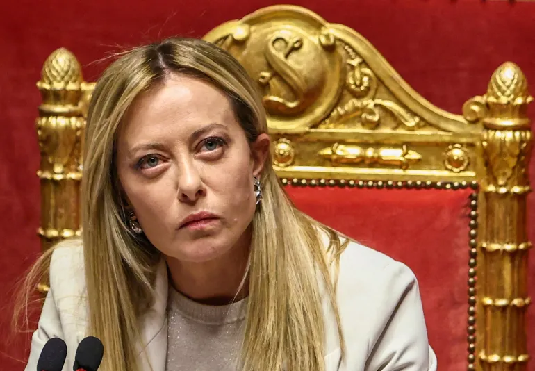 Italy's Prime Minister Giorgia Meloni listens during a session at Italian Senate in Rome, Italy, on March 11, 2026. [REUTERS/Matteo Minnella]