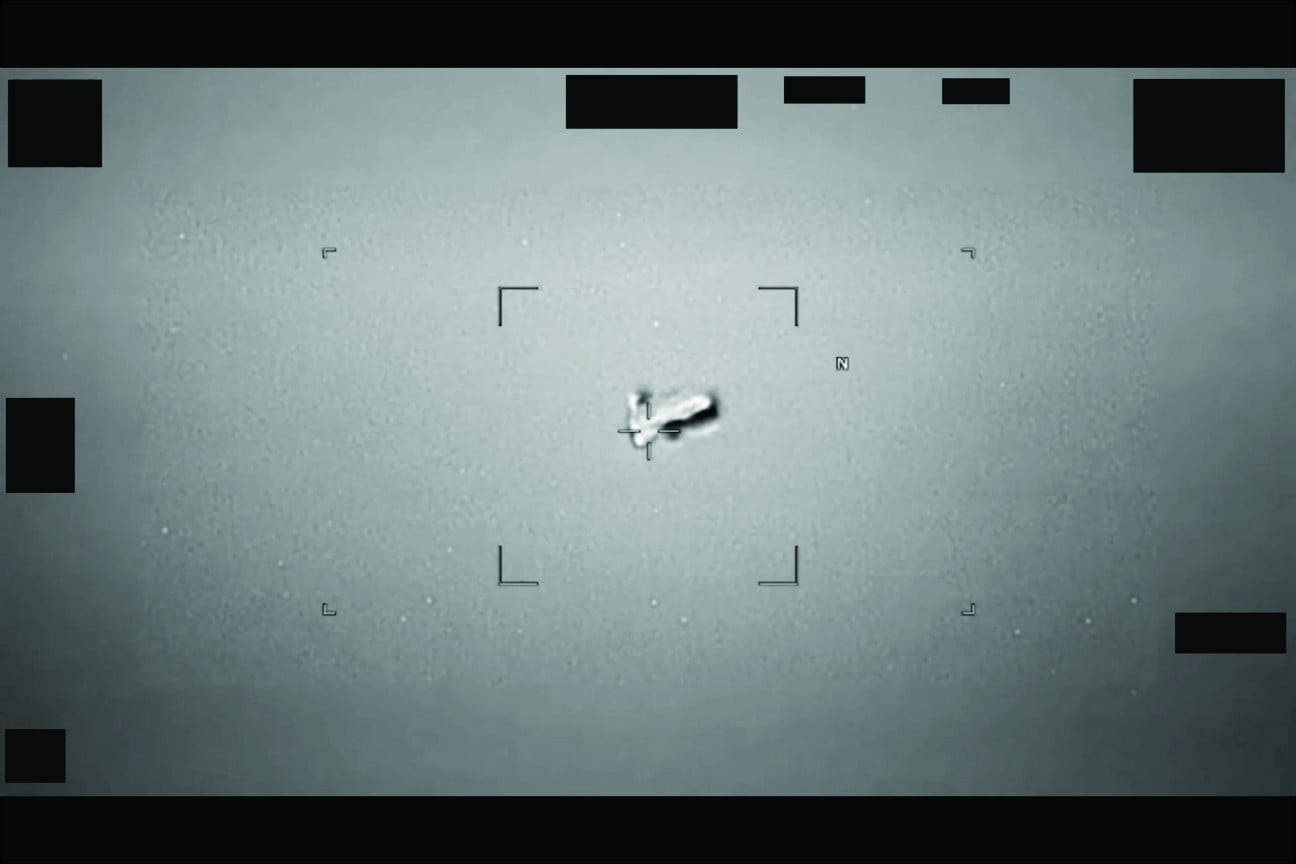US Indo-Pacific Command reported UAP that resembles a football-shaped body near Japan. PHOTO: US Department of Defence