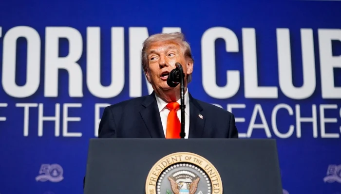 US President Donald Trump attends an event at the Raymond F Kravis Center for the Performing Arts in West Palm Beach, Florida, US, May 1, 2026. — Reuters