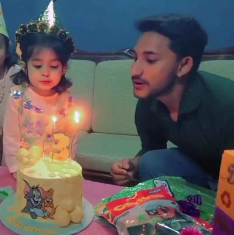 Ameen bin Shams celebrating his daughter Zimal's third birthday. [Courtesy Ayesha Ameen]