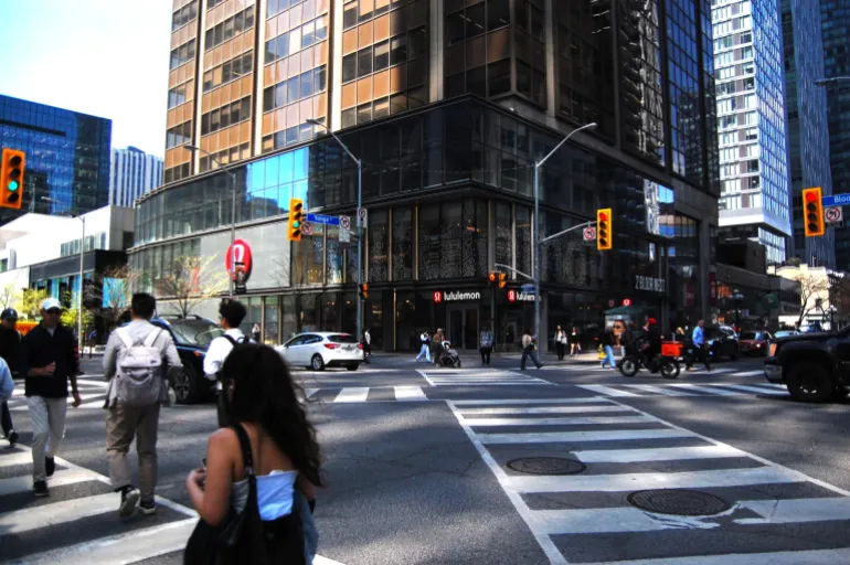 A major intersection in Toronto, Canada