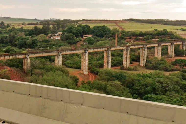 A view of a bridge as seen from a highway