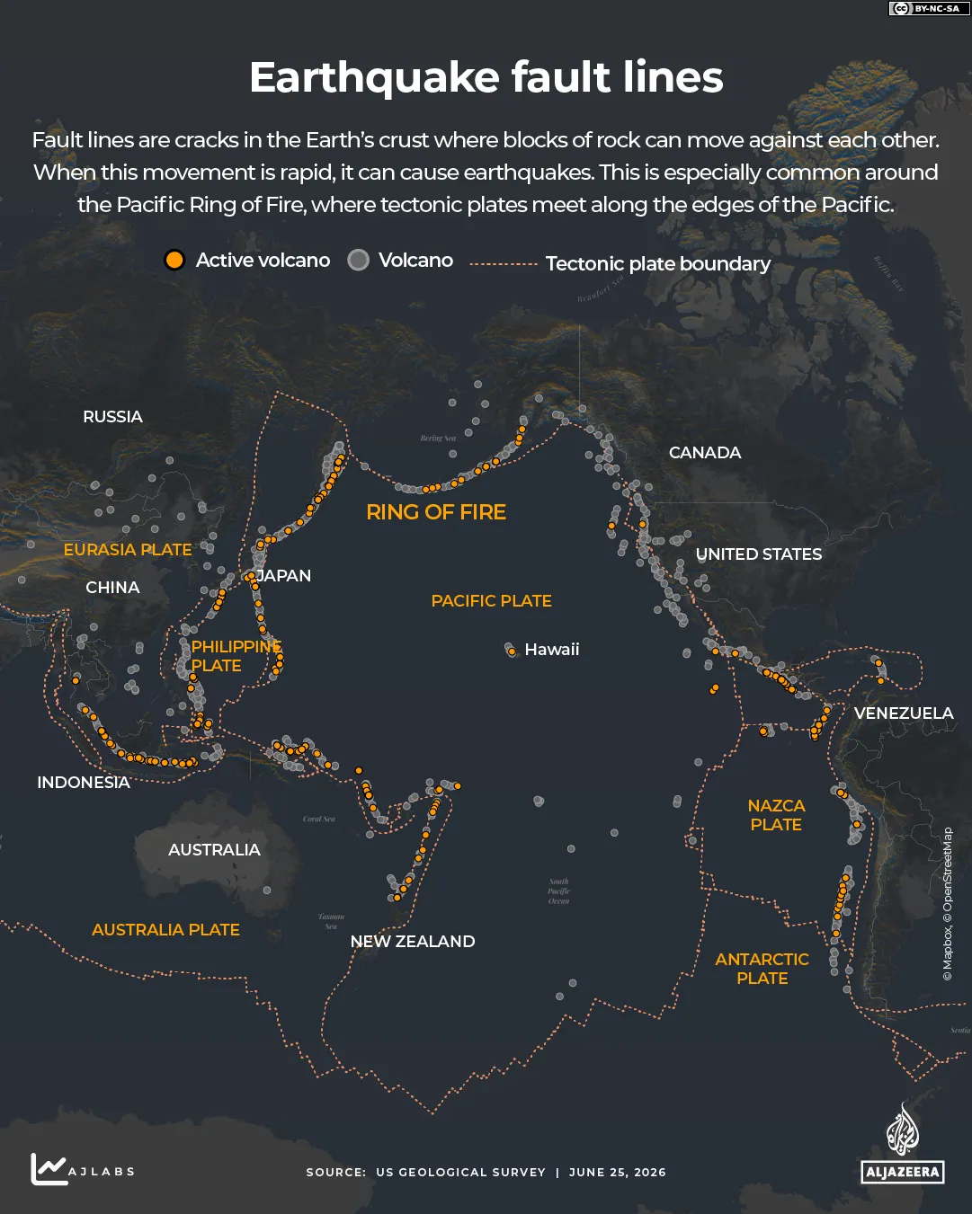 INTERACTIVE Earthquake fault lines Ring of Fire plate crust-1782377358