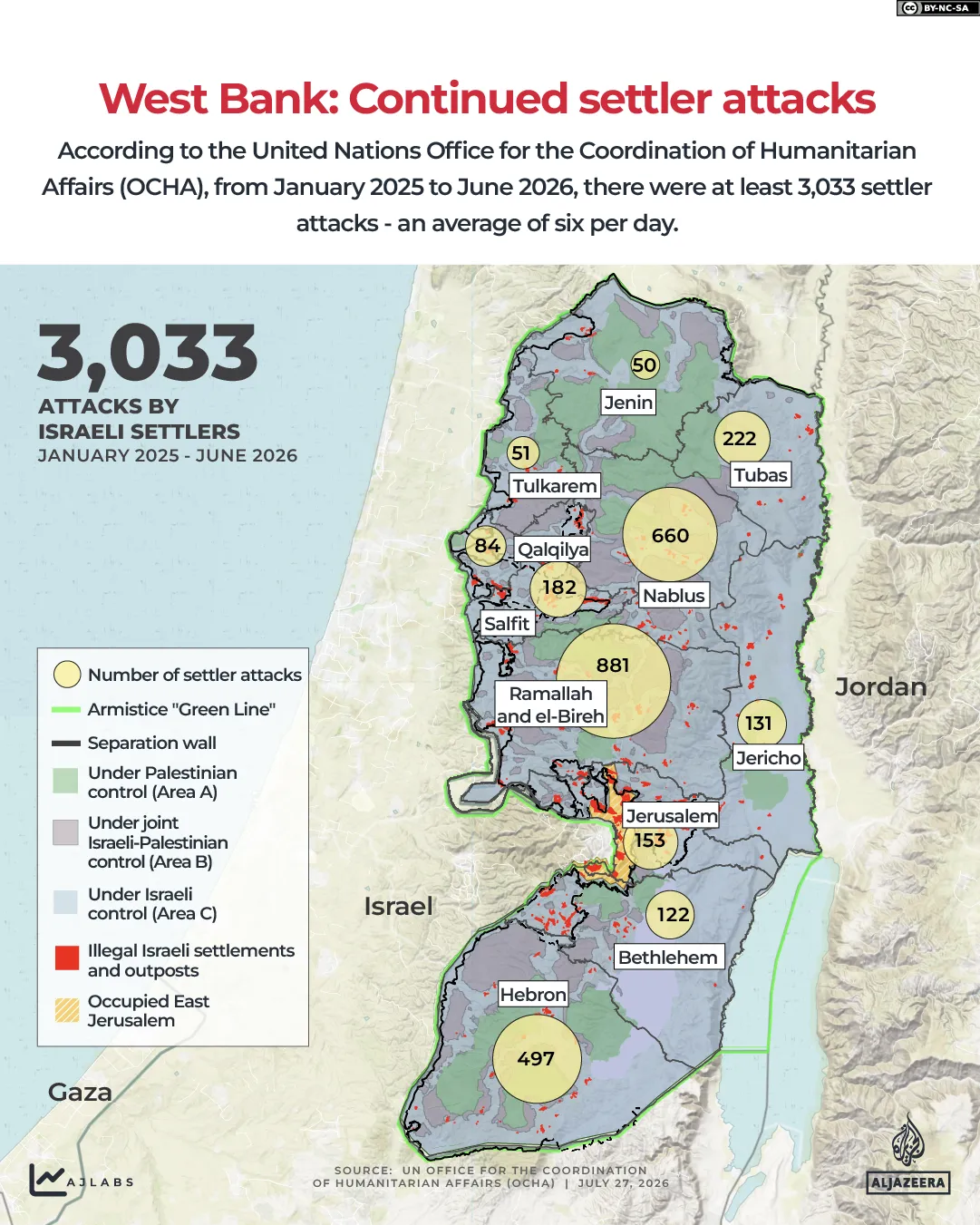 INTERACTIVE - West Bank- Continued settler attacks - JULY 27, 2026