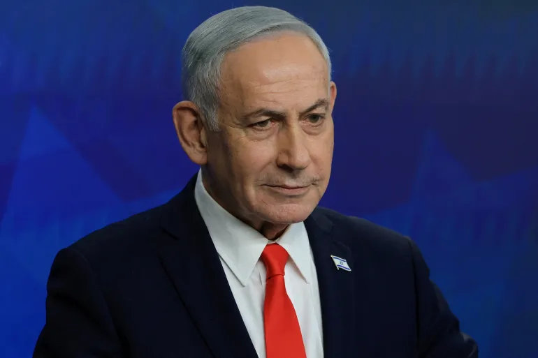 FILE PHOTO: Israeli Prime Minister Benjamin Netanyahu holds a news conference, following a U.S.-Iran deal, in Jerusalem, June 15, 2026. REUTERS/Ronen Zvulun/Pool/File Photo