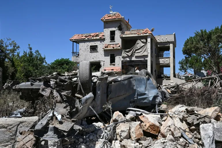 A photograph shows the damage in Zawtar al-Gharbiya on July 28, 2026, as residents return to inspect their homes after the Lebanese army deployed to the southern village last week as part of a framework deal reached with Israel